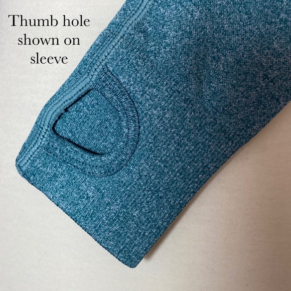 Teal Bluish Green Long Sleeve Yoga Sport Crop Top - Picture 13 of 16